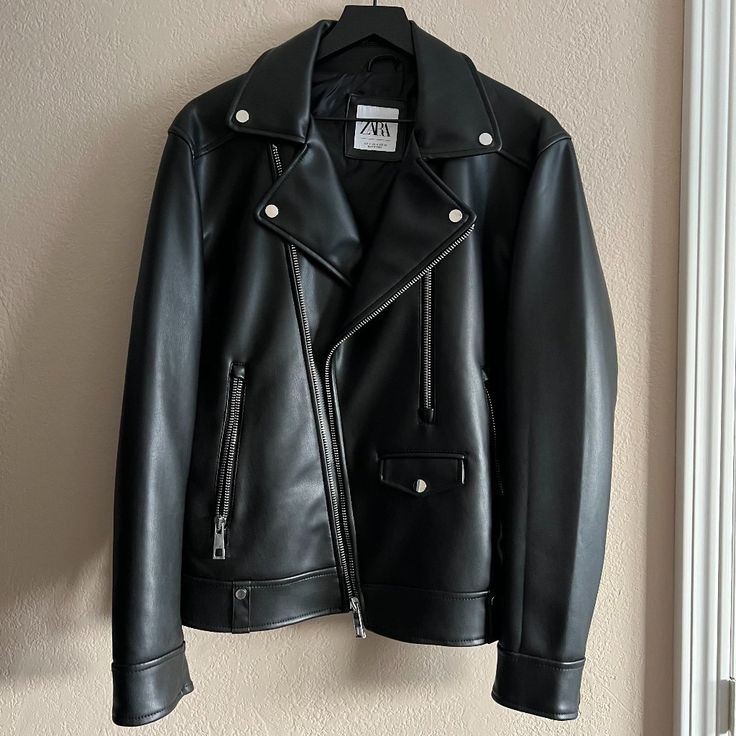 Zara Faux Leather Biker Jacket